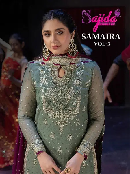 Samaira Vol 3 By Sajida Georgette Bulk Pakistani Salwar Suit Orders In India
